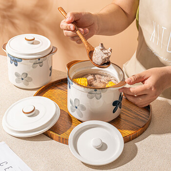 Fu jian ceramic crock pot, bird's nest stew pot, one cup for each person, steamed egg custard bowl with lid, lard pot, microwave oven special steaming bowl, ink blue stew cup, 550ml single