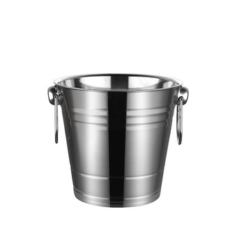 Henlu magnetic stainless steel ice bucket ktv champagne bucket red wine bucket spit bucket ice cube ice grain bucket bar beer bucket large binaural ice bucket 8.0l 24*23cm