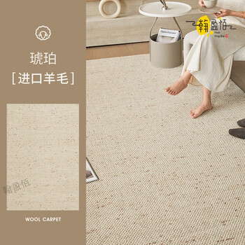 New zealand imported wool carpet living room solid color sofa coffee table blanket light luxury high-end 2025 new modern simple amber-da zhai 2000mm 3000mm
