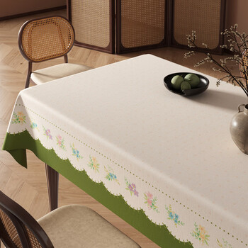 Beate lesch tablecloth waterproof, oil-proof and wash-free 2025 new style light luxury high-end wabi-sabi style rectangular coffee table tablecloth zbds3298 september sunshine 120*120cm