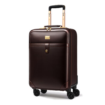 Minlu paul suitcase trolley suitcase men's business suitcase 20 inches, small suitcase suitable for boarding a plane, women's password box, brown vertical style 20 inches
