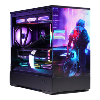 95% new patriot (aigo) xingcan lan mirror glass version black gaming computer desktop main case supports 360 water cooling m-atx motherboard/four-sided quick release/270 sea view room