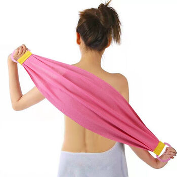 Extra coarse sand long strip bath towel rub back towel adult thickened strong decontamination pull back strip pull back towel for men and women pink coarse sand 86 cm