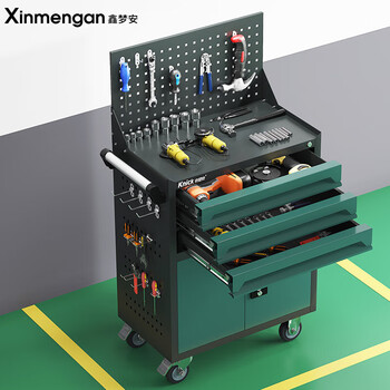 Bahaishan tool cart trolley mobile multi-functional workshop auto repair cabinet cart iron hardware workbench tool cabinet graphite gray_one-pull tool cart + hanging plate (accessories are only for matching effect)