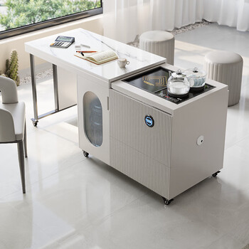 Chaozhou kung fu slate balcony tea table telescopic small tea table mobile modern simple multi-functional coffee table kung fu tea table and chair combination (1~1.55) meter lift mobile telescopic tea table medium model