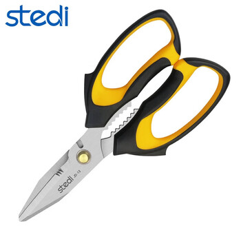 Stelite electrician's scissors, wire trough scissors, metal scissors, plastic sawtooth multi-functional industrial-grade scissors jd-12