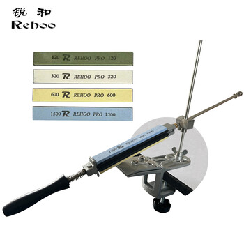 Rehoo rh07 fixed angle knife sharpener home kitchen knife scissors pocket knife sharpening rack comes with 4 white corundum whetstones