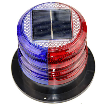 Nighttime solar warning light strobe light magnetic led roof flash lighthouse gondola strobe signal light ordinary solar red and blue