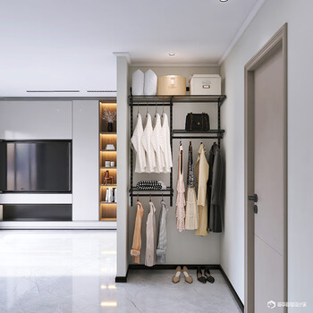 Midas gray 1.1-meter open metal wardrobe custom-made black homemade metal wardrobe frame for home bedroom 1.1-meter wide metal wardrobe plan 1 (installation included)