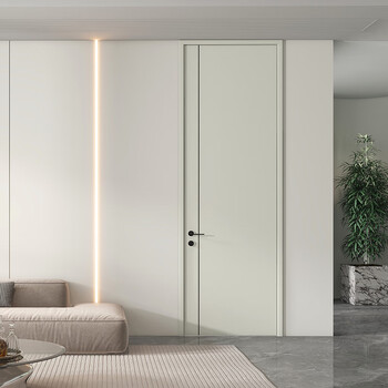 Whole house custom-made wooden door, paint-free door, flat door, bedroom door, indoor door, room door, room wooden door t8001, elegant white