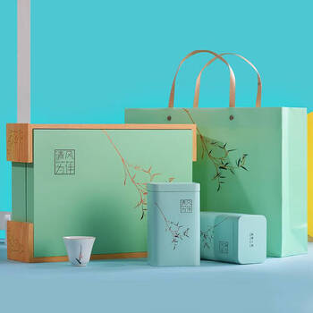 Blue square 2023 new tea yunwu green tea biluochun tea alpine green tea strong flavor bag bulk 250g 250g formal gift box 2 cans