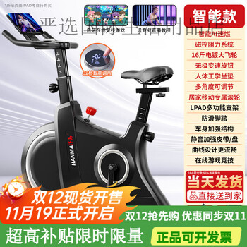 Hanma intelligent spontaneous electric bicycle home indoor mini fitness equipment silent sports bicycle athens black/smart electronically controlled resistance adjustment/ai double fat burning