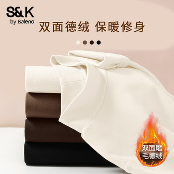 Baleno s&k series bottoming shirt women's autumn and winter new style half turtle collar plus velvet warm slim fit clothes versatile long sleeve 1.1 apricot #solid color velvet warm s