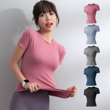 Yu zhaolin yoga wear short-sleeved t-shirt women's summer pilates training fitness top sports quick-drying running bottoming shirt