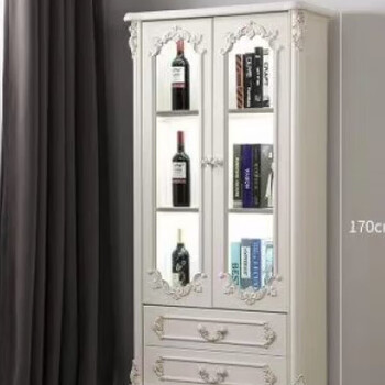 European home bar wine cabinet multi-functional modern kitchen living room sideboard french new solid wood side cabinet one door and one drawer without light