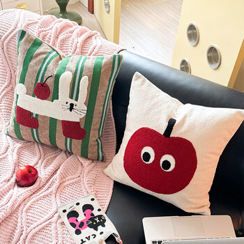 Fan yejia dopamine embroidery pillow living room cushion bedside cushion office car sofa waist back cushion with pillow core