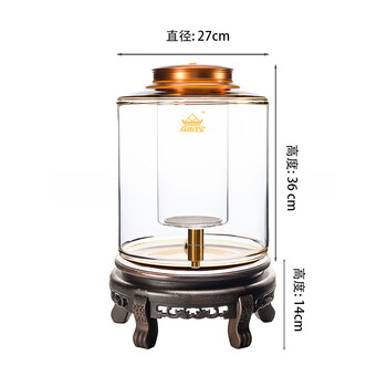 Zhongbo yibao large capacity 15l-20l-30l-40l with faucet thickened high borosilicate wine tank special glass bottle for wine, amber gold 15l (with faucet and tall base) holds about 30 kilograms of wine