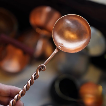 Shuangshan (shimoyama) handmade japanese brass rice spoon household spoon coffee spoon dessert spoon watermelon spoon copper spoon korean style copper spoon head copper handle