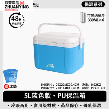 Medical insulated box refrigerator 2-8 milk storage small refrigerator breast milk car portable insulin medicine box 5.5l blue cold storage 48h with 6 ice packs safe storage of medicines breast milk food/no need to plug in