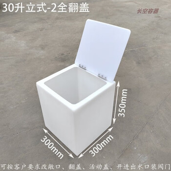 Plastic water tank rectangular vertical horizontal flip cover thickened water tank trapped water large capacity water storage bucket 30l vertical-2 flip cover 300*300*350mm