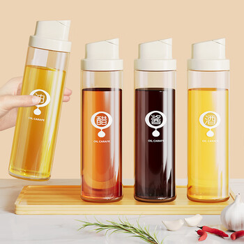 Youqin oil bottle household kitchen soy sauce vinegar seasoning bottle set is not easy to hang oil and leak-proof glass oil tank automatic opening and closing 1 piece - automatic opening and closing is not easy to hang oil
