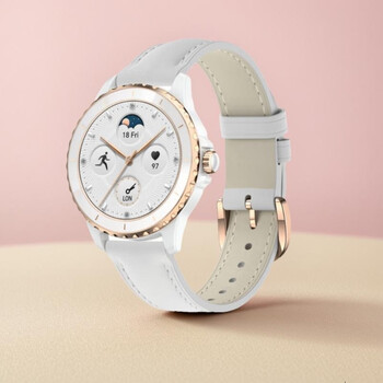 Honor rossini smart watch 2e 38mm classic design, ultra-clear small round screen, life and health reminder, exquisite ladies watch, gift for girlfriend 2e-gilt white