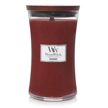 Woodwick hourglass scented candle cedar sandalwood amber fragrance large size 609g wood core burst indoor