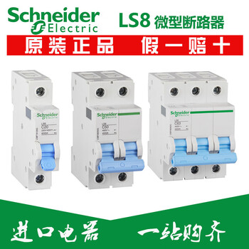 Schneider mini circuit breaker ls8 1p2p3p4p 6/10/16/20/32/40/63a air switch type c 10a ls8 2p