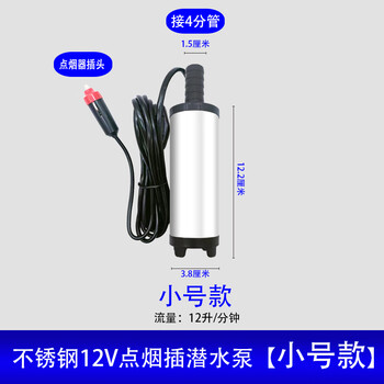 Ywzr wine accessories outdoor rechargeable electric submersible pump rv water pumping artifact wine pump stainless steel pump 12-volt small stainless steel cigarette lighter plug pump