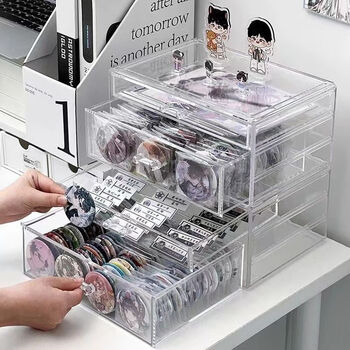 Bash storage box dormitory artifact display transparent handbag peripheral badge acrylic storage millet display rack bash storage box (pull up and down)