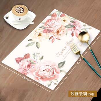 Erzhi disposable placemat paper western food home placemat nordic style restaurant birthday party table paper pad place paper elegant rose 100 sheets