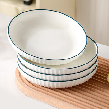 Chuanqi dinner plate 7 inches 4 pieces underglaze white porcelain nordic style tableware for home use shuanghua