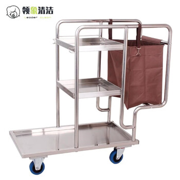 Lingxiang multifunctional cleaning cart trolley, utility cart, cleaning cart, linen cart, property shopping mall, hotel guest service cart, cleaning truck, cleaning tool, stainless steel cleaning cart