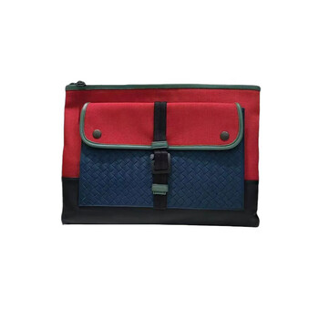 Second hand 95 new bv bao black full leather woven long bifold wallet diejia card holder clutch bag men and women bags 97 new bv color block handbag