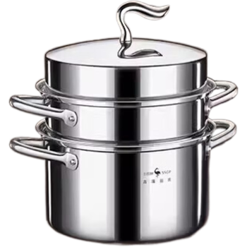 316 stainless steel steamer household three-layer thickening steaming and cooking all-in-one steamed fish steamed buns 28cm