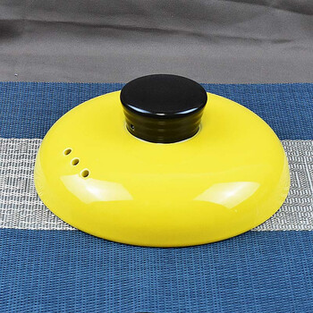 Universal casserole lid, soup pot, stone pot, single lid, household traditional chinese medicine pot lid, colorful ceramic casserole lid, earthen pot with lid, yellow 20cm