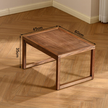 He jiagong black walnut kang table new chinese style tea table balcony bay window solid wood low table japanese tatami floor table simple coffee table youyun kang table 60cm