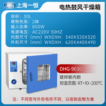 Yiheng shanghai yiheng electronic electric heating constant temperature blast drying oven laboratory dhg9030a industrial oven oven dhg-9030 30l galvanized sheet liner