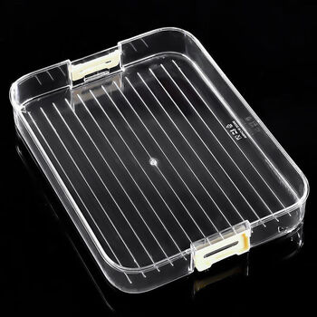 Naoiskey naoski multi-purpose dumpling box, special storage box with lid for freezing and fresh-keeping, kitchen fresh-locking wonton multi-layer fresh-keeping box, anti-stick and fresh-keeping, transparent white, single layer without lid, can hold about 45 dumplings, fresh-keeping