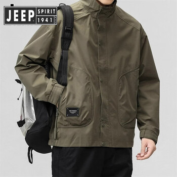 Jeep spirit jeep mountain series assault windbreaker jacket men's autumn and winter american functional work jacket men's spring and autumn style 61031 moni green xl 121-140 jin