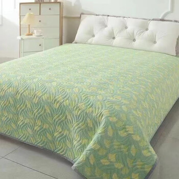 Rsrddy three-layer bed cover for all seasons, quilted dormitory thickened sheets, kang cover, tatami large bed, non-slip dual-purpose blanket, lucky bear 200cmx230cm