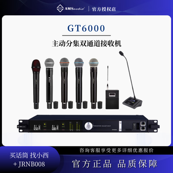 Amsaudio old broken microphone gt6000 active diversity dual-channel wireless microphone professional-grade microphone stage performance special handheld belt pack set hot-selling handheld set gt6000+t522*2+s806*2
