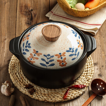 Kawashimaya japanese-style casserole pot household high-temperature resistant dry-fired non-cracking ceramic soup pot gas gas stove soup casserole japanese-style casserole (suitable for 4-6 people) 4l