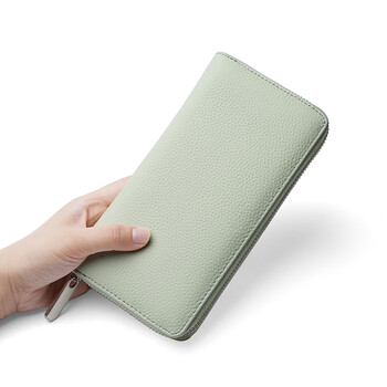 Woodpecker (tucano) japanese original order 2024 new women's genuine leather long wallet, fashionable first-layer cowhide women's clutch wallet, new color - first-layer cowhide bubble green