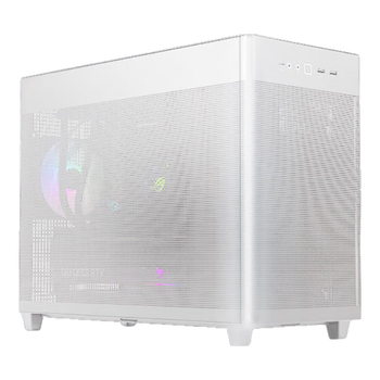 90% new asus ap201 ice cube chassis, white, tool-free disassembly/50,000+ heat dissipation holes/10gbps type-c/360 water cooling/full-length graphics card/atx power supply
