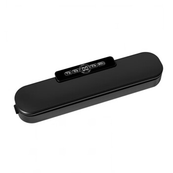 Vacuum sealing machine for small household food packaging, fully automatic dry and wet vacuum machine, plastic sealing and compression preservation, single machine - black - no bag