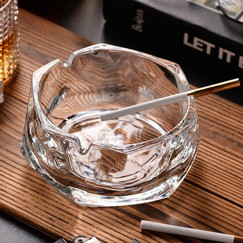 Dipur ashtray anti-fly ash creative large transparent ashtray home living room coffee table light luxury office hotel decoration