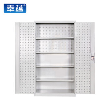 Xingyun tool cabinet workshop heavy-duty storage cabinet with hanging plate iron cabinet thickened factory storage cabinet gray and white mesh four panels