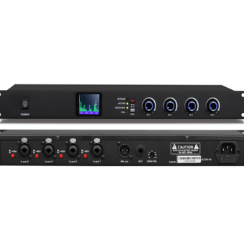 Ke one in and four out feedback suppressor fully automatic high speed feedback suppressor black