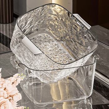 High-quality double-layer vegetable sink drain basket multi-functional kitchen home new fruit plate living room vegetable basket
